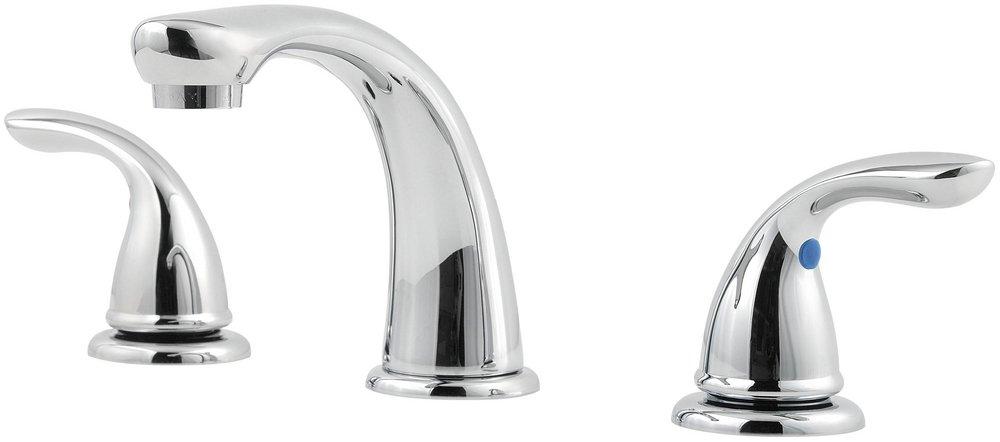 Two Handle Widespread Bathroom Sink Faucet in Polished Chrome 