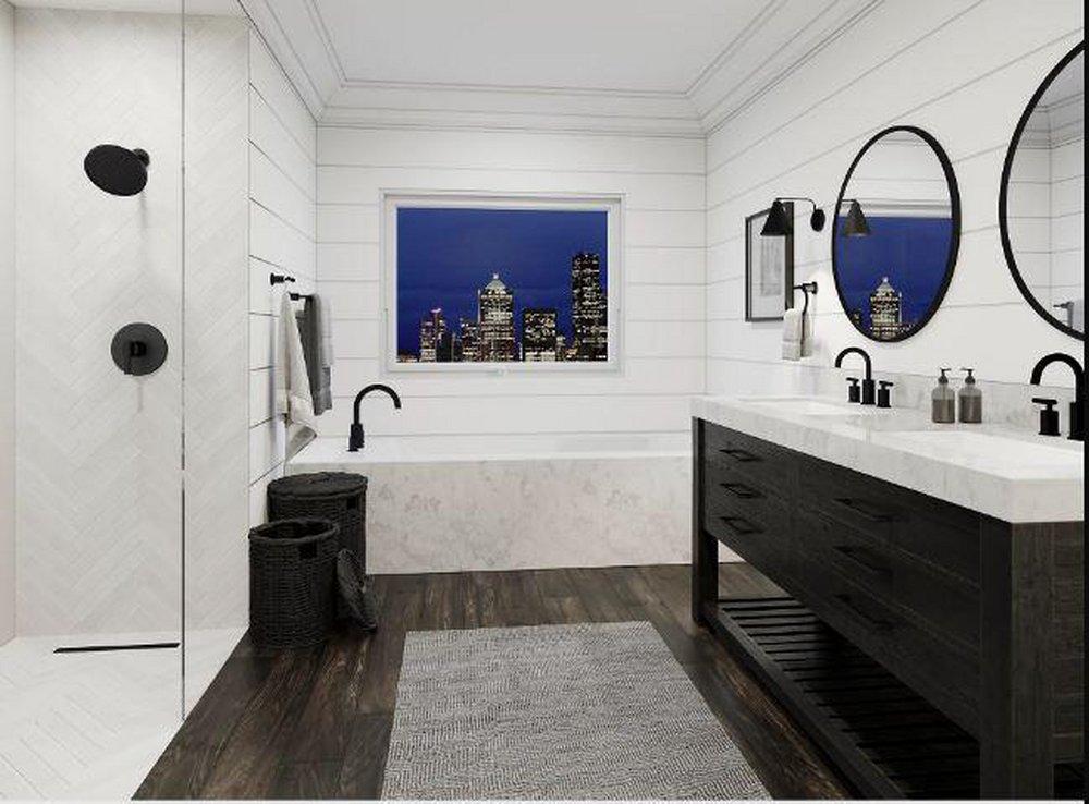 Pfister Matte Black Two Handle Widespread Bathroom Sink Faucet 