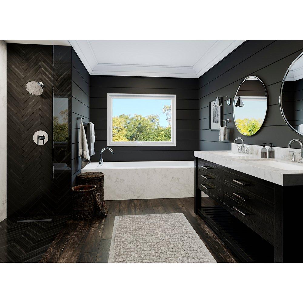 Pfister Polished Chrome Two Handle Widespread Bathroom Sink Faucet 
