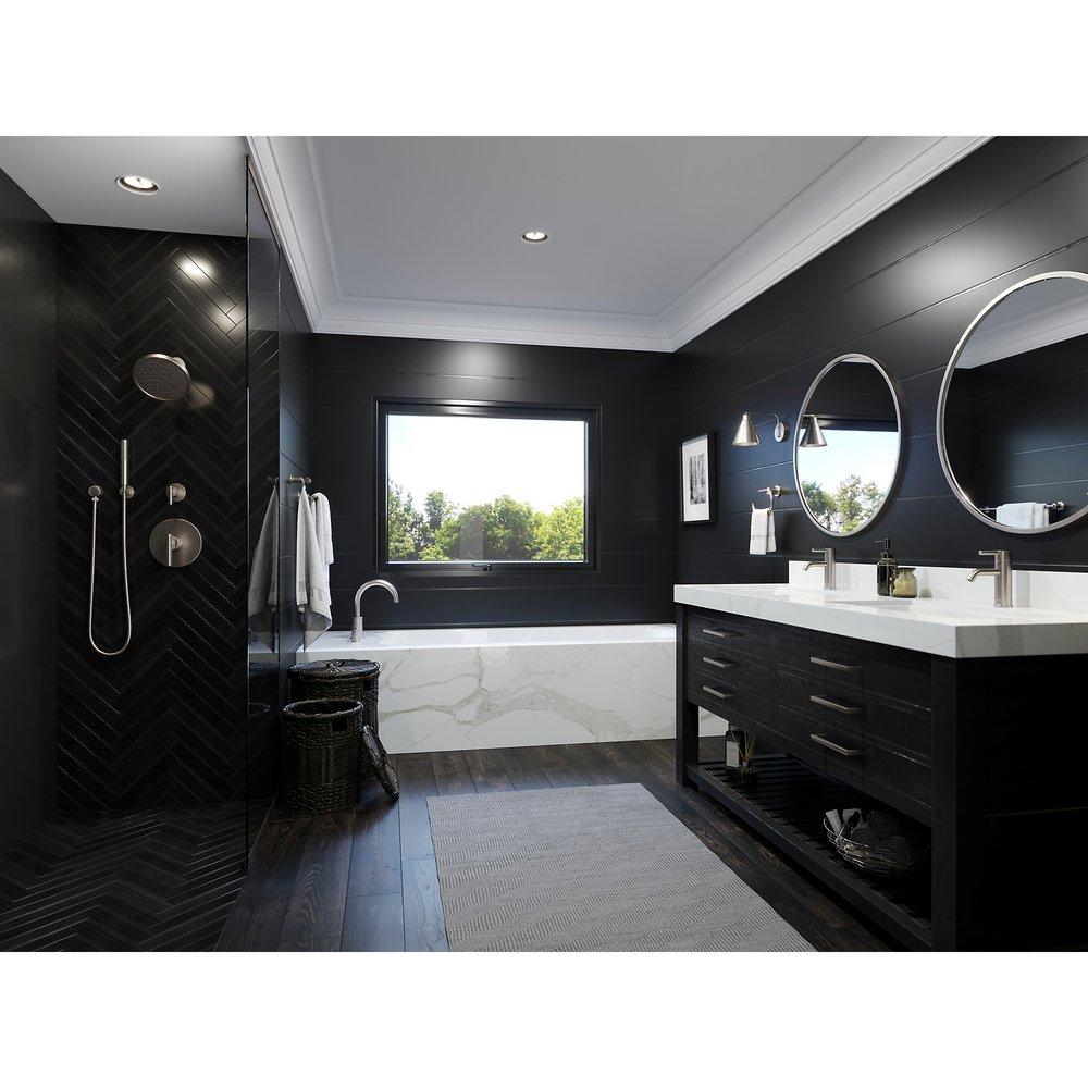 Pfister Brushed Nickel Two Handle Widespread Bathroom Sink Faucet 