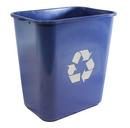 28 QT RECT PLAS WST BSKT W/RECY LOGO BLUE 12/CA 