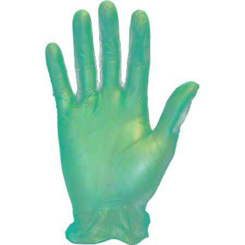 Safety Zone&reg; Green 4 mil Vinyl Powder Free Disposable Gloves in Green (Box of 100, Case of 10 Boxes) 