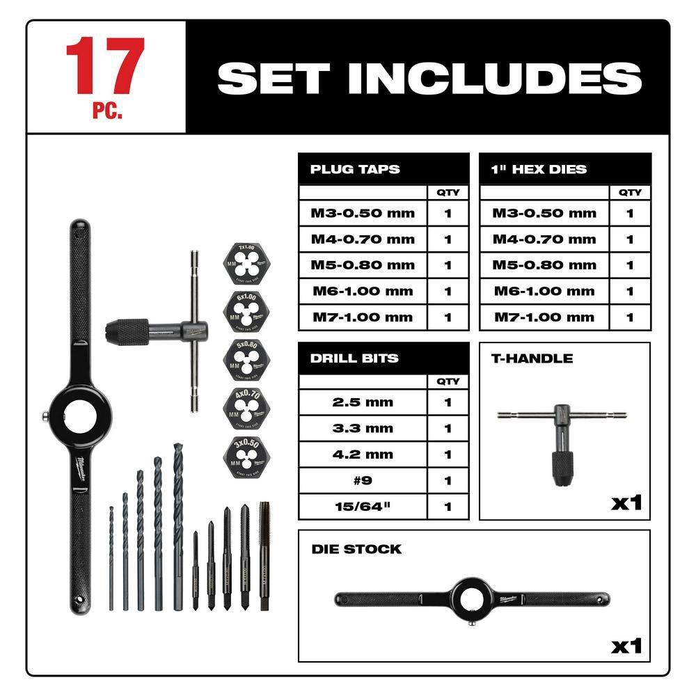 *CVR* 17PC METRIC TAP AND DIE SET 