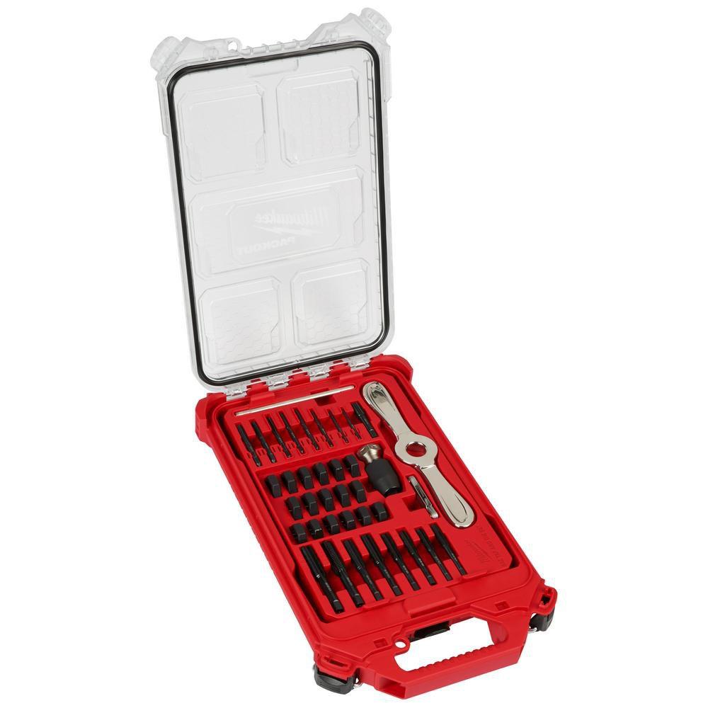 *CVR* 38PC SAE TAP & DIE PACKOUT SET W/ HEX-LOK 2-IN-1 HANDLE 