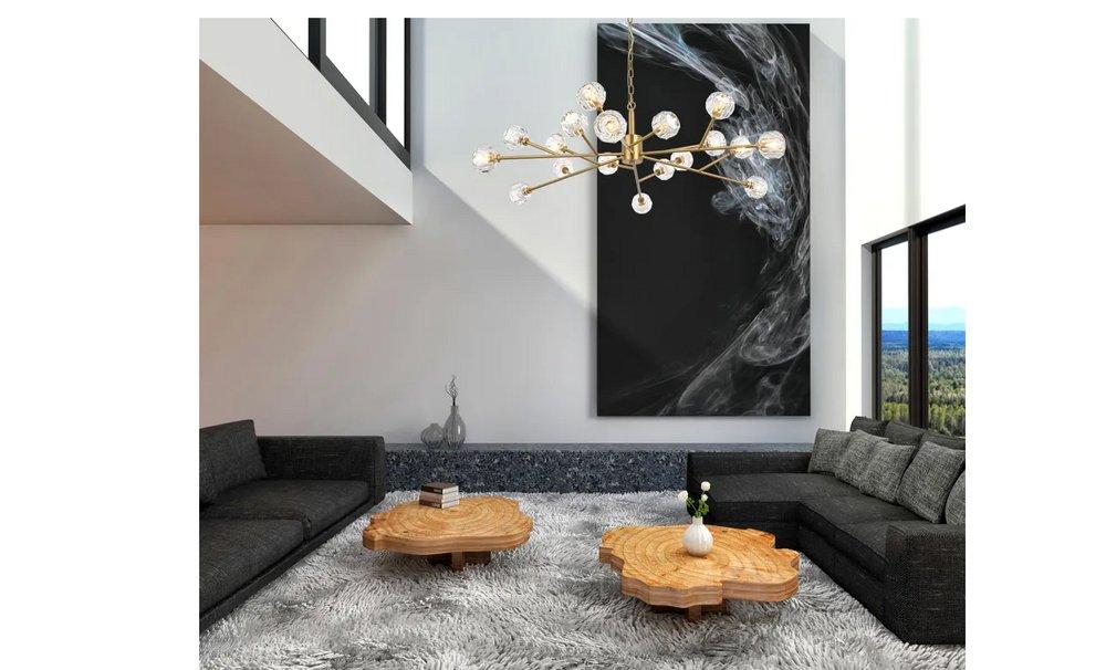 GRAHAM 18 LIGHT PENDANT IN GOLD 