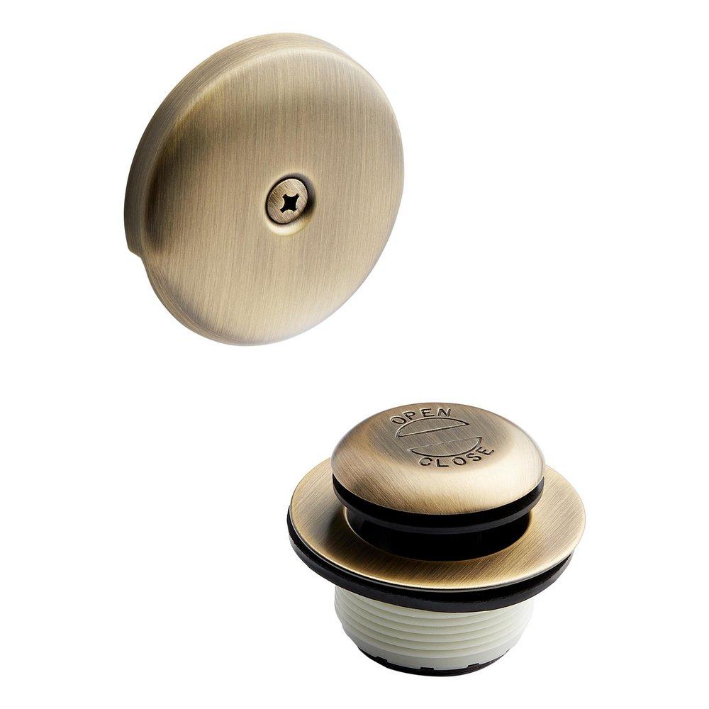 Signature Hardware Aged Brass Brass Toe-Tap Drain 