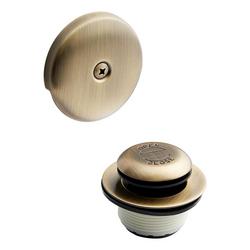 Alcove Tub Pop-Up Drain & Overflow Cover in Aged Brass