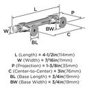 WINSOME 3 IN 76MM CENTER-TO-CENTER POLISHED CHROME CABINET PULL 