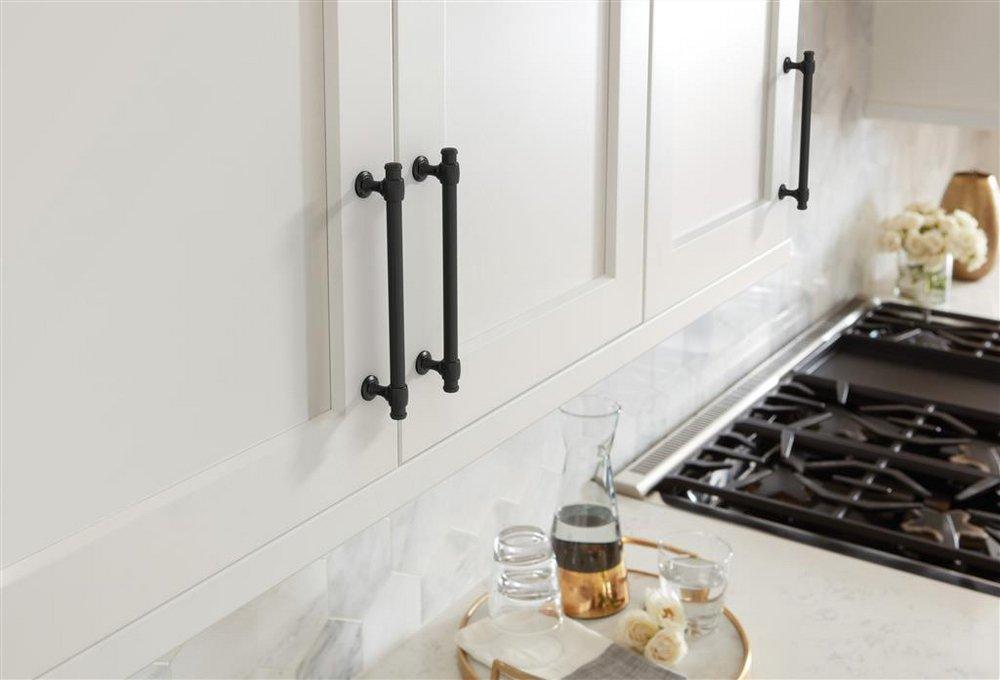WINSOME 6-5/16 IN 160MM CENTER-TO-CENTER MATTE BLACK CABINET PULL 