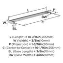 10-1/16 C-C CP CAB PULL 