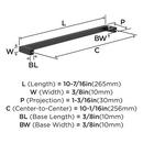 10-1/16 C-C BAR PULL MATTE BLACK *MONUMENT 