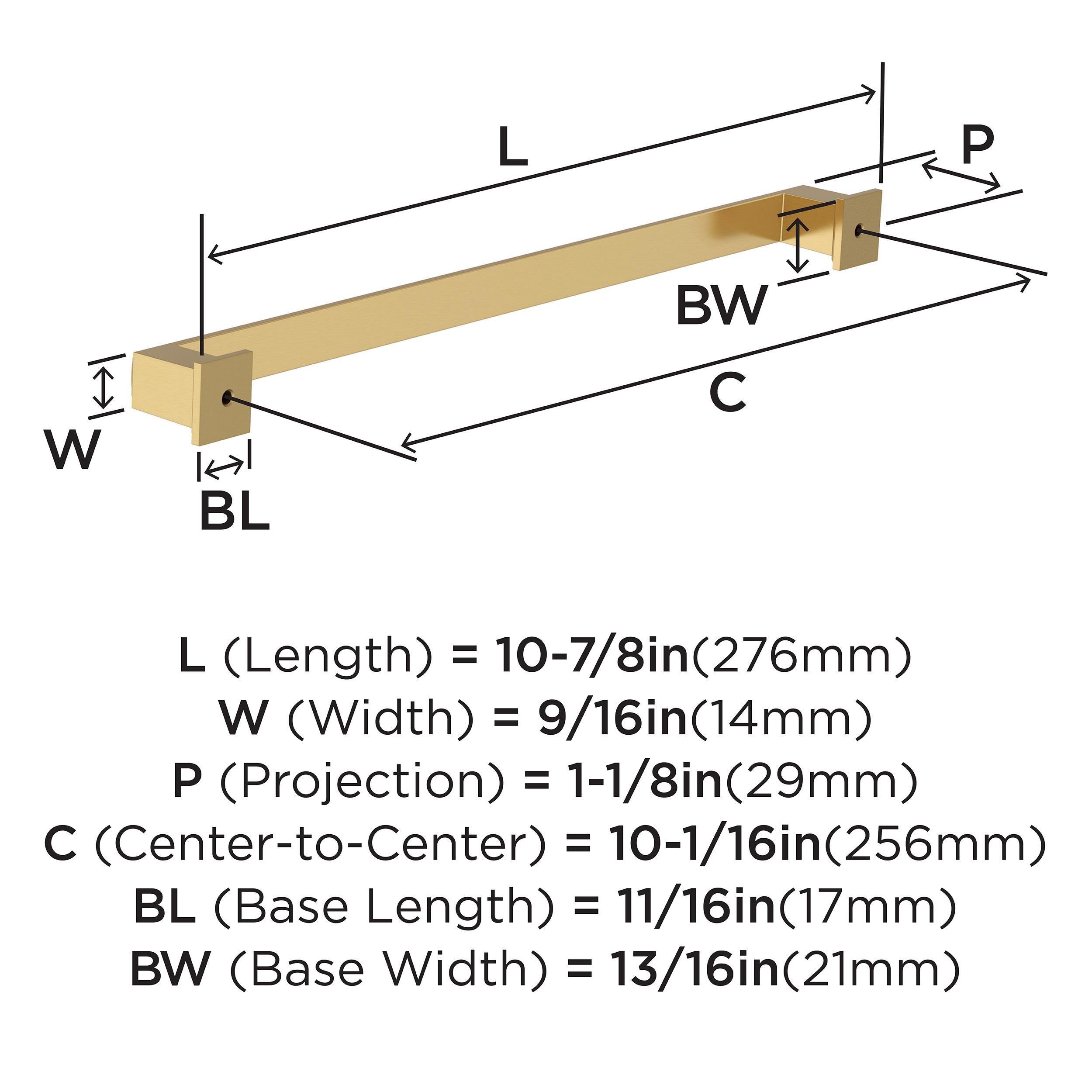 APPOINT 10-1/16 IN 256MM CENTER-TO-CENTER CHAMPAGNE BRONZE CABINET PULL 