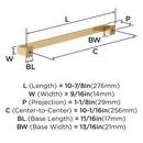 APPOINT 10-1/16 IN 256MM CENTER-TO-CENTER CHAMPAGNE BRONZE CABINET PULL 