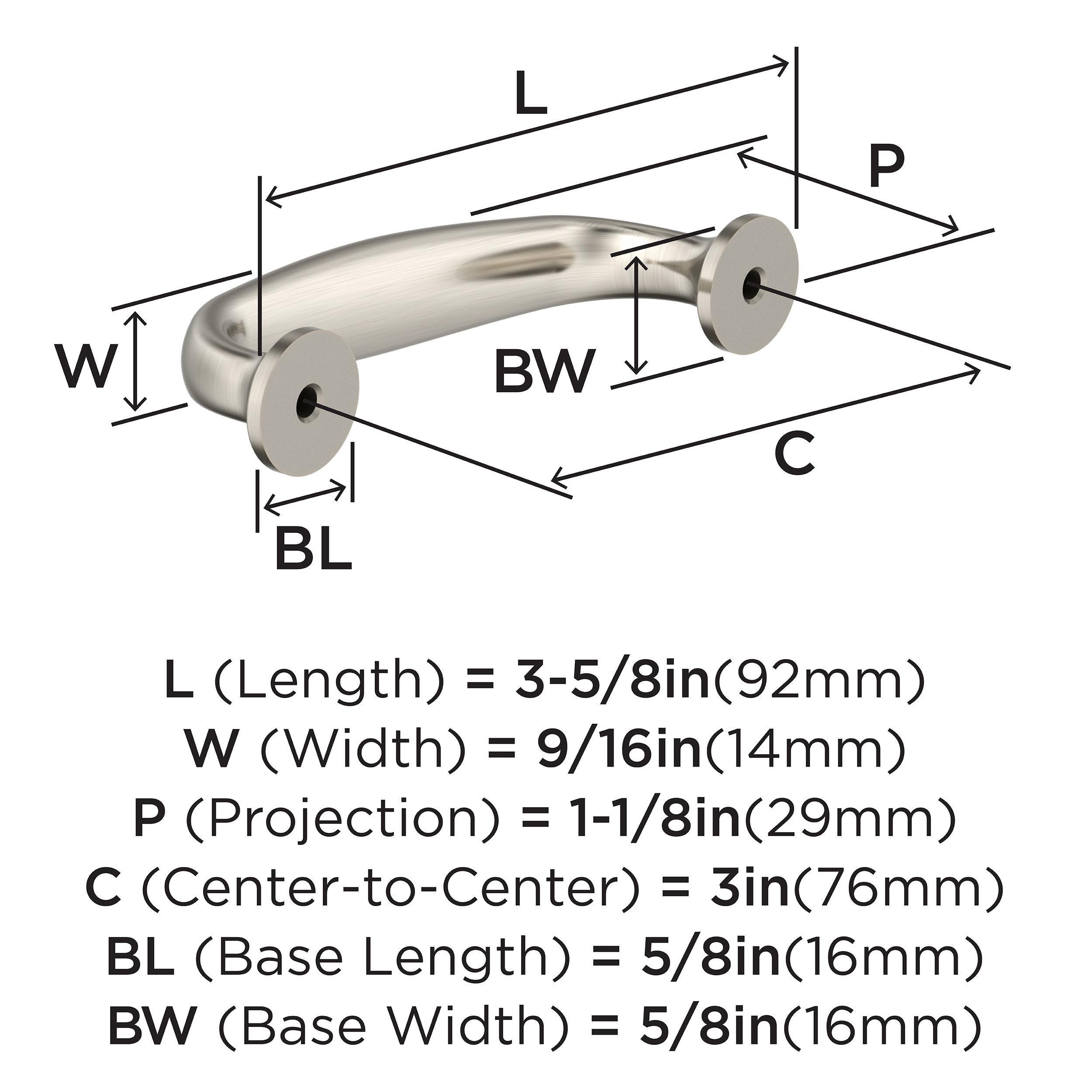 RENOWN 3 IN 76MM CENTER-TO-CENTER SATIN NICKEL CABINET PULL 