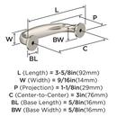 RENOWN 3 IN 76MM CENTER-TO-CENTER SATIN NICKEL CABINET PULL 