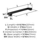 BLACKROCK 8 IN 203MM CENTER-TO-CENTER BLACK BRONZE CABINET PULL 