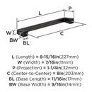 8 C-C BAR PULL OIL RUBBED BRONZE *BLACKROCK 