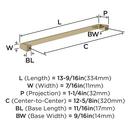 12-5/8 C-C BAR PULL GOLDEN CHAMPAGNE *BLACKROCK 