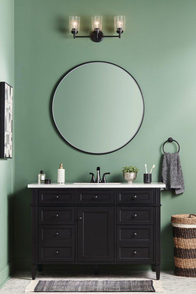 Peerless&reg; Matte Black Two Handle Centerset Bathroom Sink Faucet 