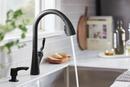 Peerless&reg; Matte Black Single Handle Pull Down Kitchen Faucet 