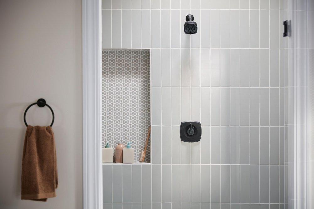 Peerless&reg; Matte Black Single Handle Multi Function Shower Faucet (Trim Only) 