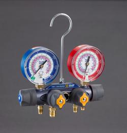 A2L 4-Valve Manifold Only - 3-1/8 in (80mm) Gauge - R-32/R-454B/R-410A - PSI &deg;F