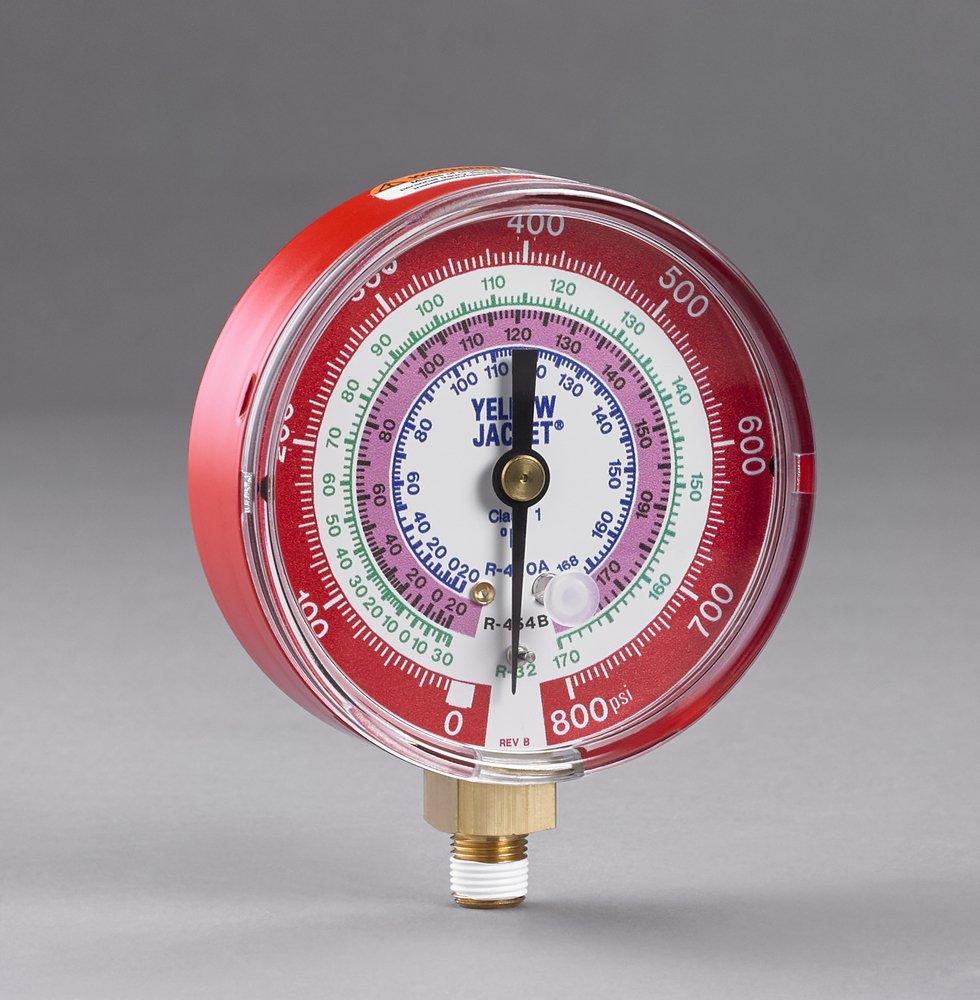 A2L MANIFOLD GAUGE-RED 3-1/8 R-32/454B/410A PSI F 
