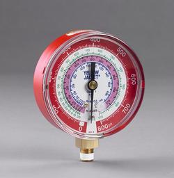 3-1/8 in. A2L Compatible Red Pressure Gauge for R-32, R-454B, and R-410A