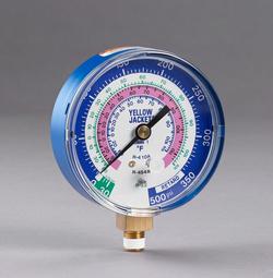 3-1/8 in. A2L Compatible Blue Pressure Gauge for R-32, R-454B, and R-410A