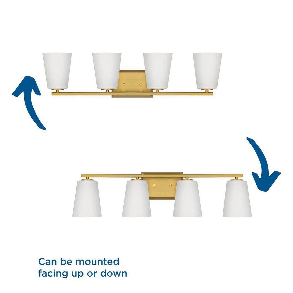 4-Light 29in. Wide Vanity Fixtures in Brushed Gold 