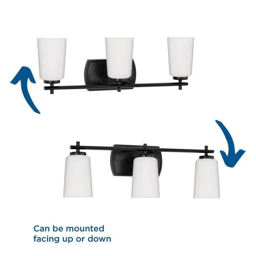 23in. 180W 3?Light E26 Vanity Fixture in Matte Black 
