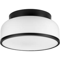 5-1/8 x 11-1/4 in. 15W 2-Light Integrated LED Flush Mount Ceiling Fixture in Matte Black