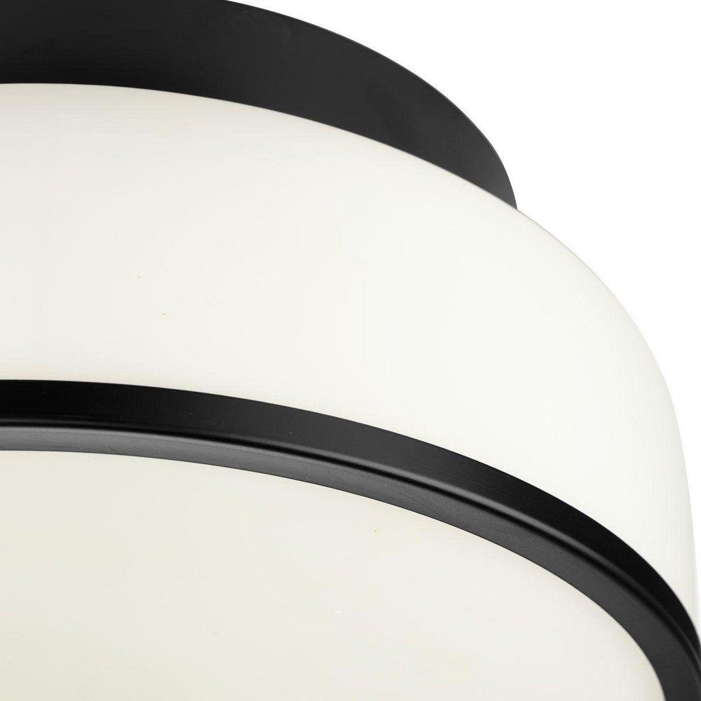 Progress Lighting Matte Black 5-1/8 x 11-1/4 in. 15W 2-Light Integrated LED Flush Mount Ceiling Fixture 