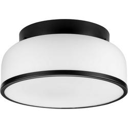 5-1/8 x 11-1/4 in. 15W 2-Light Integrated LED Flush Mount Ceiling Fixture in Matte Black