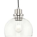 Progress Lighting Brushed Nickel 60W 1-Light Mini Pendant 