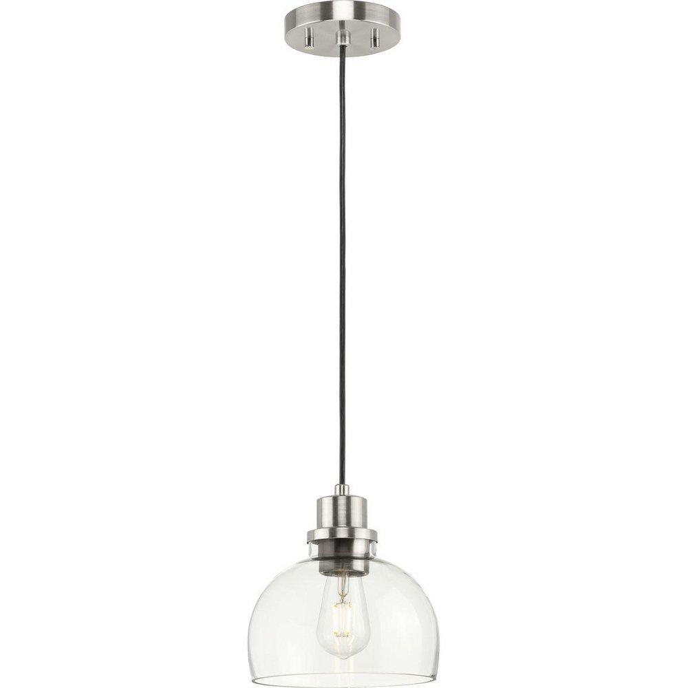 Progress Lighting Brushed Nickel 60W 1-Light Mini Pendant 