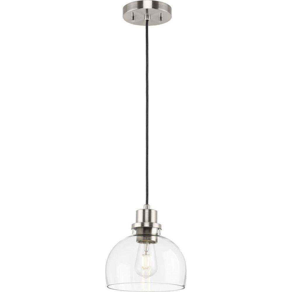 Progress Lighting Brushed Nickel 60W 1-Light Mini Pendant 
