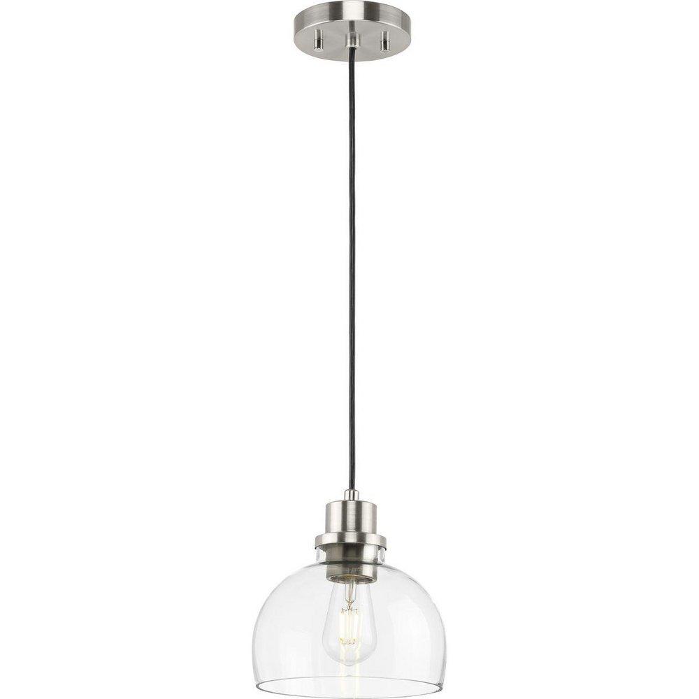 Progress Lighting Brushed Nickel 60W 1-Light Mini Pendant 