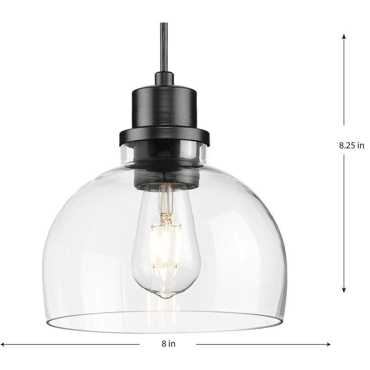 Progress Lighting Matte Black 60W 1-Light Mini Pendant 