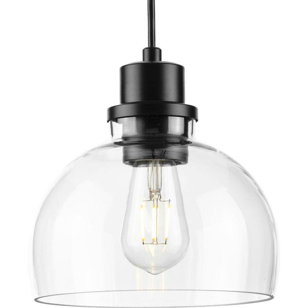 Progress Lighting Matte Black 60W 1-Light Mini Pendant 
