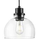 Progress Lighting Matte Black 60W 1-Light Mini Pendant 