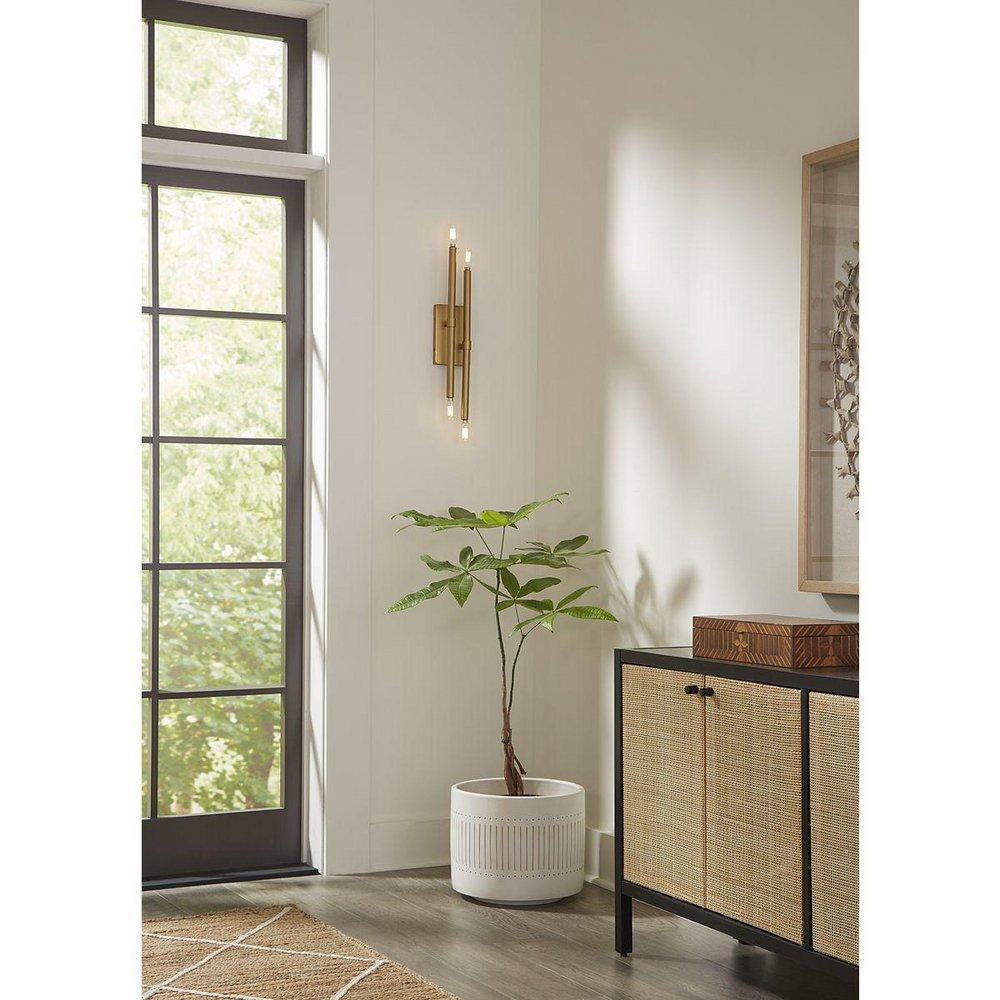 4-Light 4in. Tall Wall Sconce in Brushed Gold 