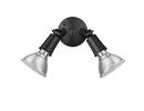 Two-Lamp 4-3/4 in. Wide Adjustable Outdoor Flood Light in Powder Coated Black