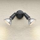2-Light Security Flood Lights in Powder Coated Black 