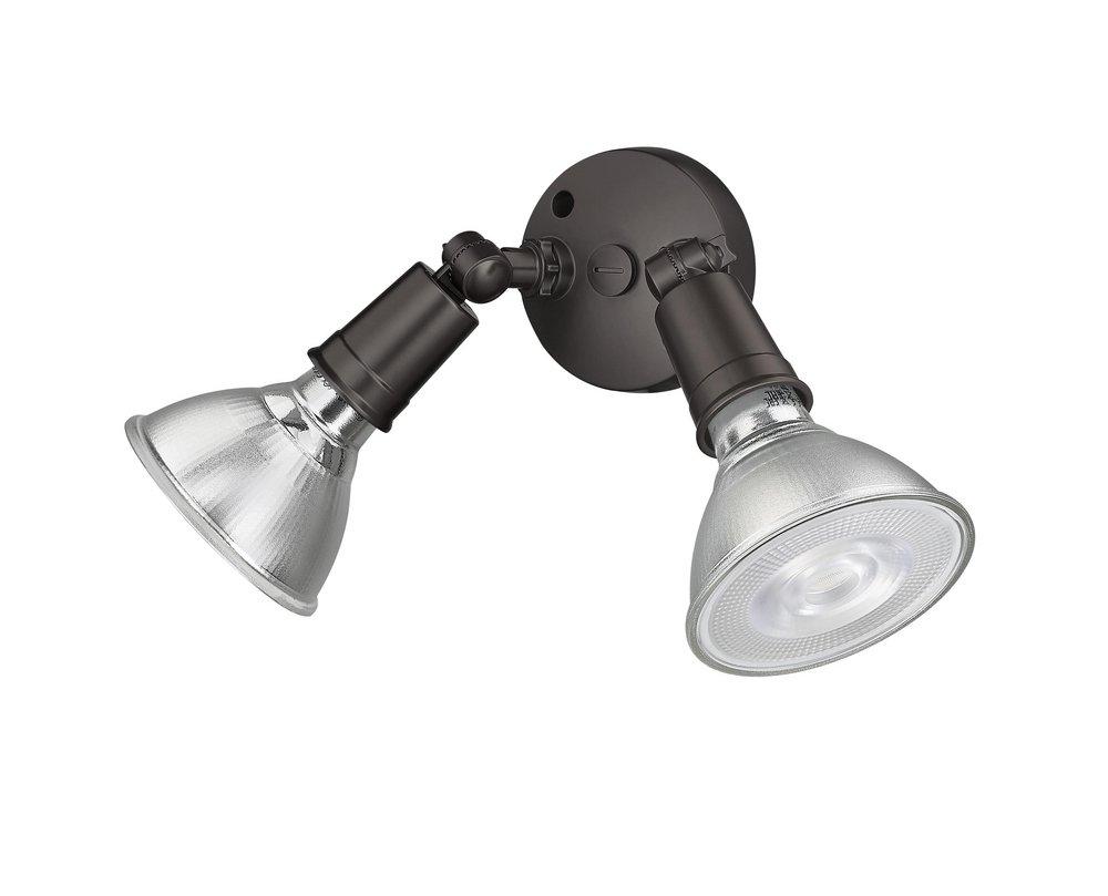 2-Light Security Flood Lights in Powder Coated Bronze 