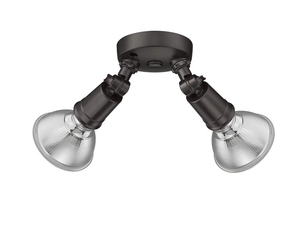 2-Light Security Flood Lights in Powder Coated Bronze 
