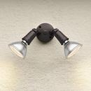 2-Light Security Flood Lights in Powder Coated Bronze 