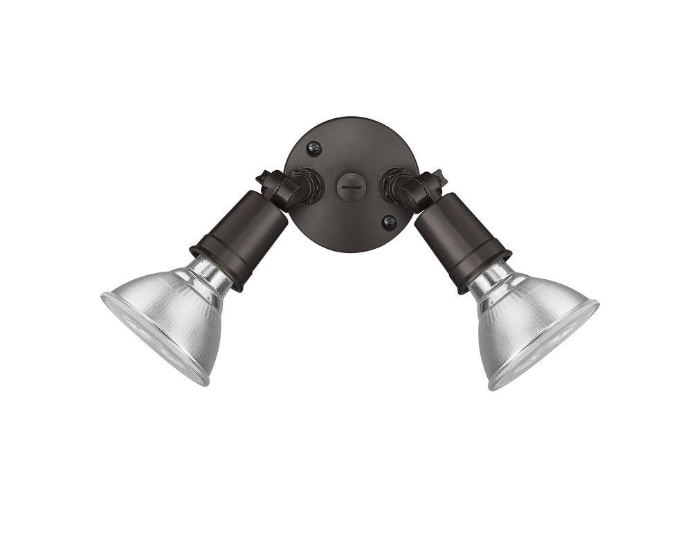 2-Light Security Flood Lights in Powder Coated Bronze 