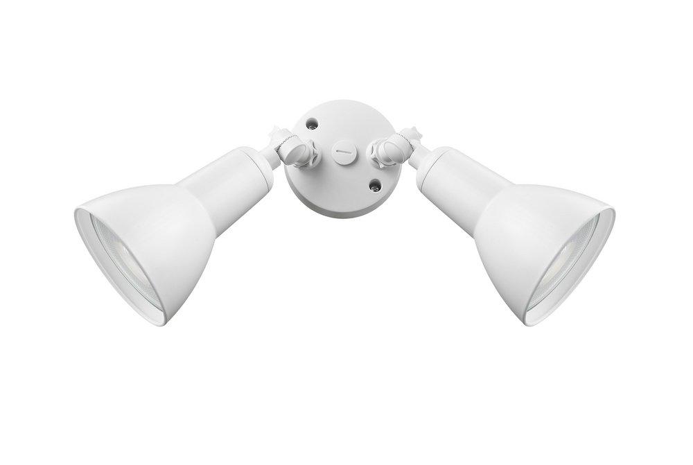 2-Light Security Flood Lights in Matte White 