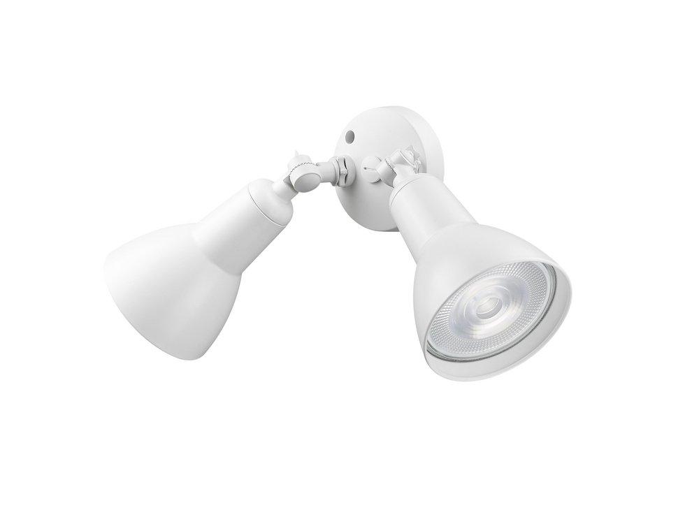 2-Light Outdoor Security Floodlight in Matte White Finish 